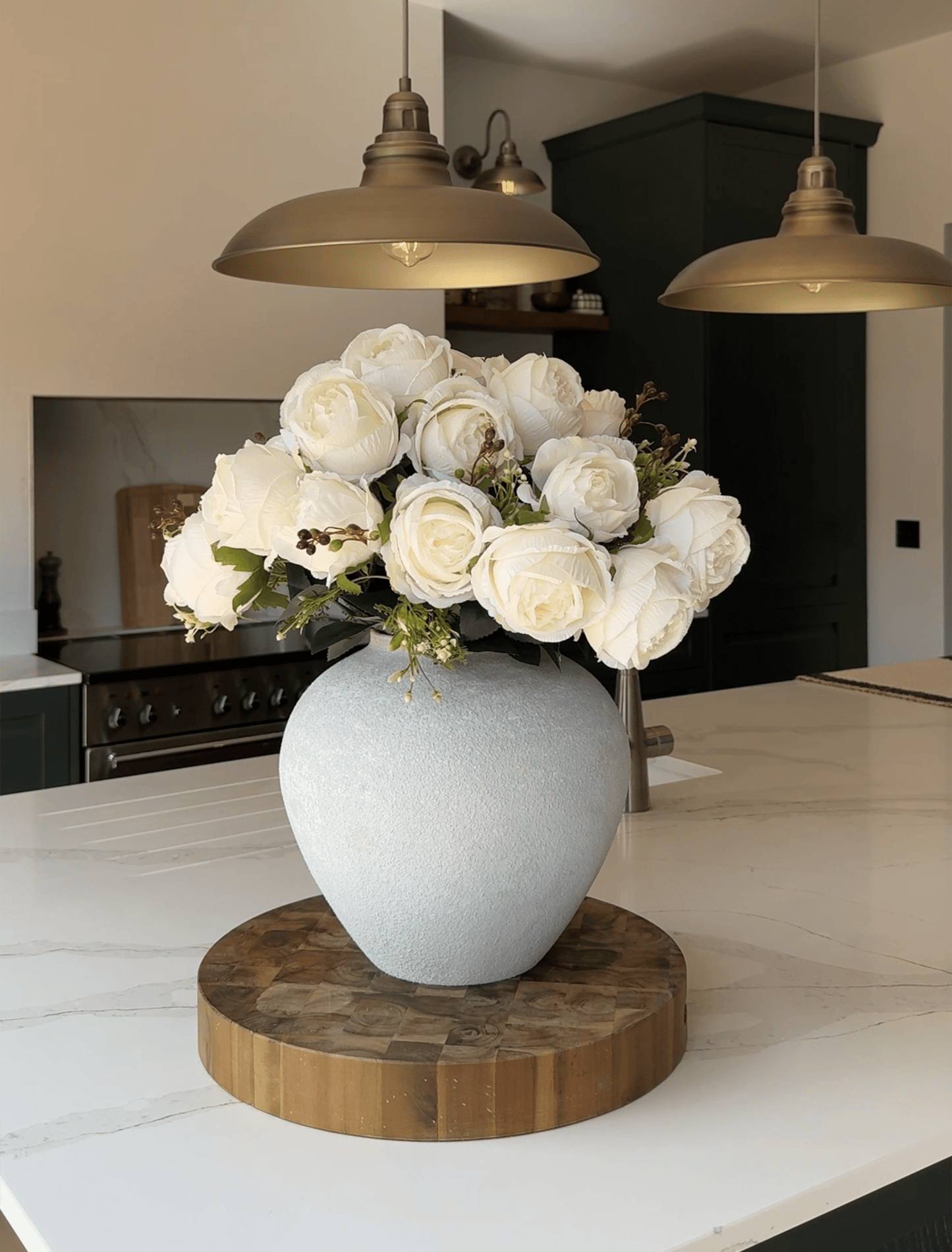 Bouquet Décoratif de Roses Artificielles – Blanc Ivoire, 21 Roses