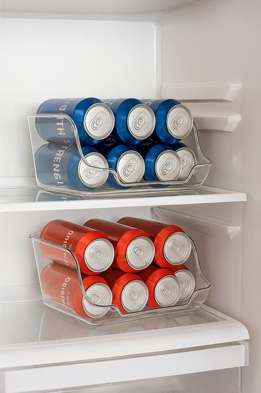 Organiseur Transparent pour Boissons – Élégance et Praticité dans le Réfrigérateur