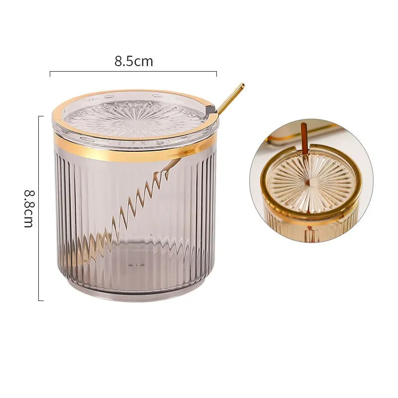 Set de 3 pots à épices avec cuillères et plateau- Rangement élégant et pratique