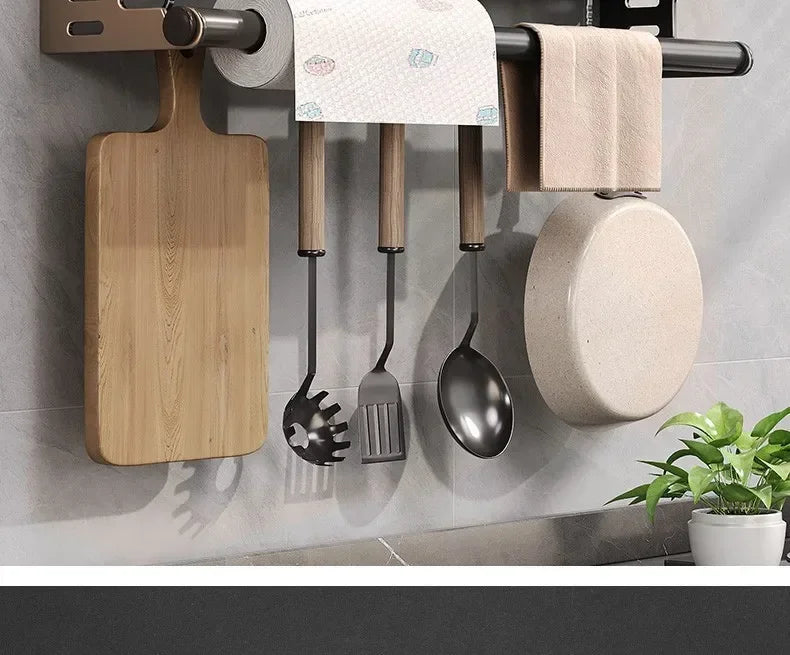 Étagère Murale de Cuisine Multifonction – Organisation et Élégance