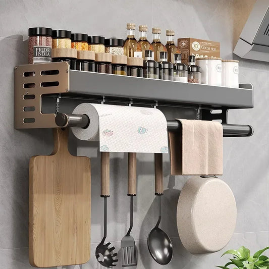 Étagère Murale de Cuisine Multifonction – Organisation et Élégance