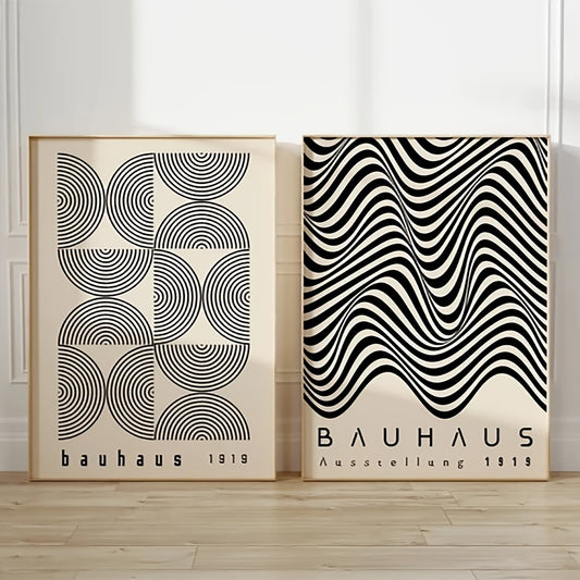 🖼️ Lot de 2 Toiles Vintage Bauhaus – Décoration Murale Moderne et Élégante
