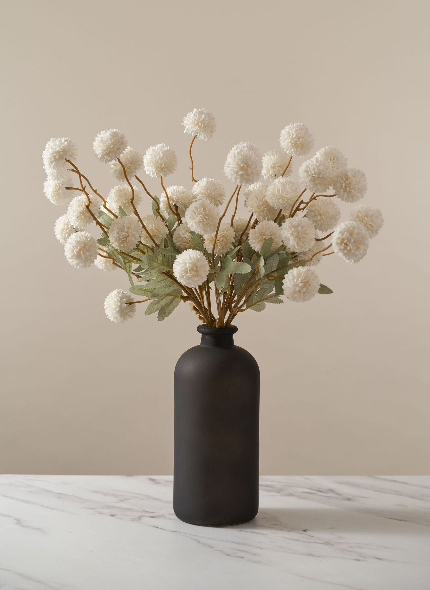 Bouquet artificiel de Chrysanthèmes Kiku – Blanc (10 tiges / 50 fleurs)