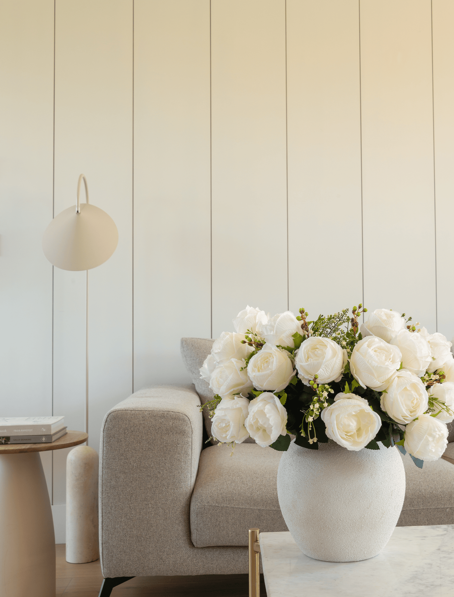 Bouquet Décoratif de Roses Artificielles – Blanc Ivoire, 21 Roses