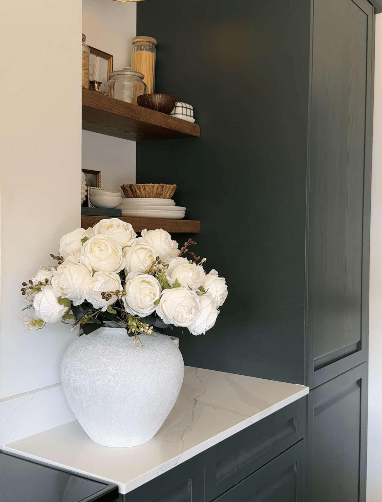 Bouquet Décoratif de Roses Artificielles – Blanc Ivoire, 21 Roses