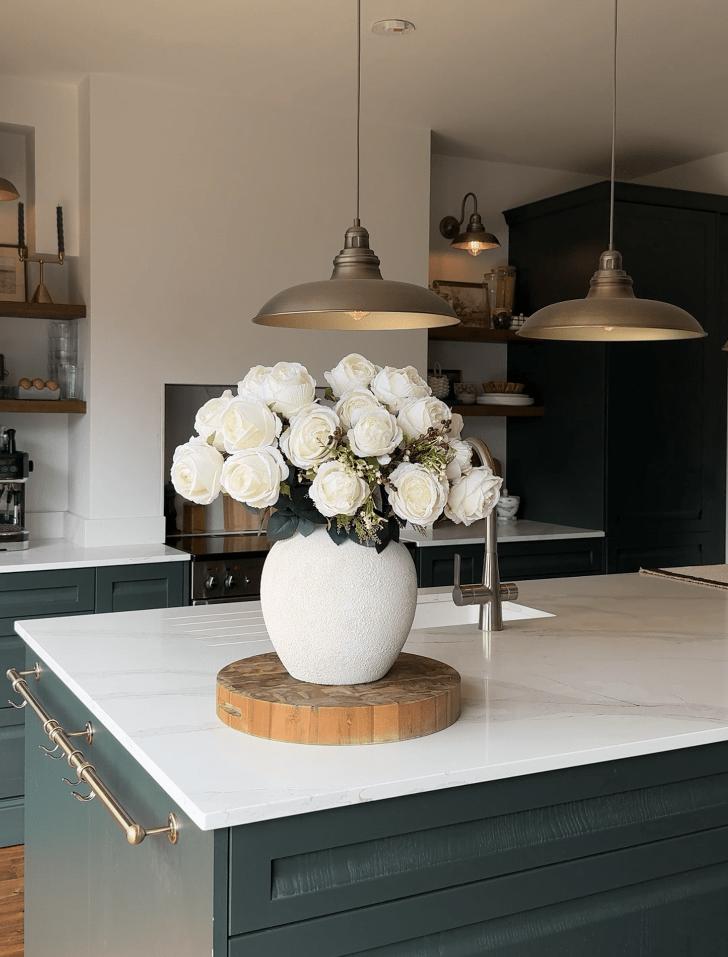 Bouquet Décoratif de Roses Artificielles – Blanc Ivoire, 21 Roses